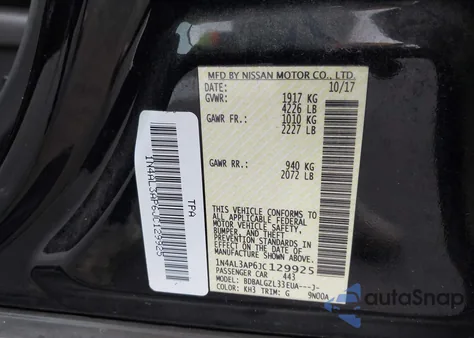 2018 Nissan Altima 2.5 S из США, поврежденный, VIN 1N4AL3AP6JC129925